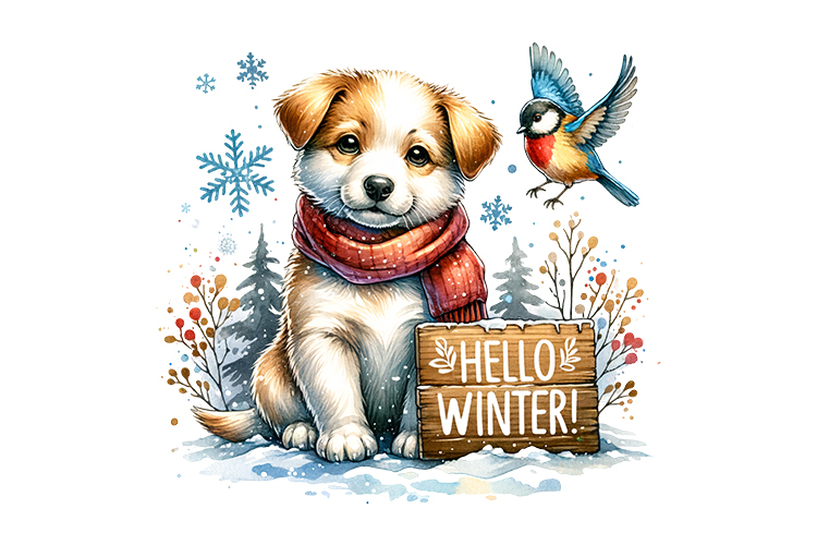 Hellow Winter Clipart - PNG File