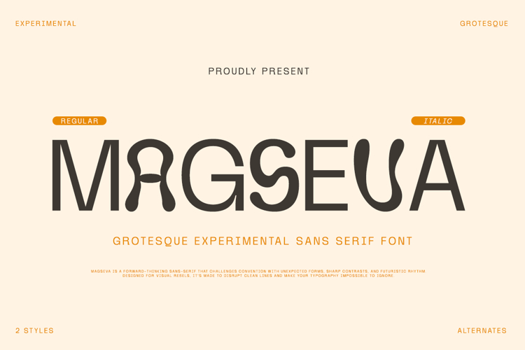 Magseva - Grotesque Experimental Font