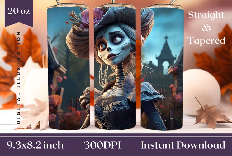 3D Halloween Tumbler Wrap Design, 3D Tumbler Sublimation