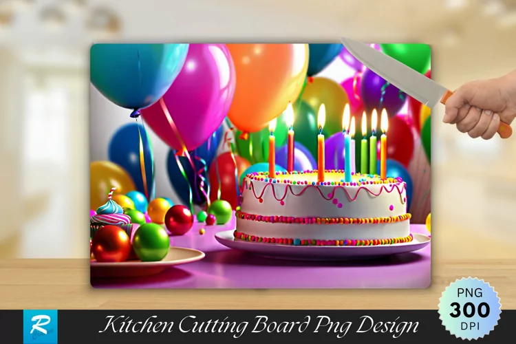 Birthday Cutting Board Sublimation Design