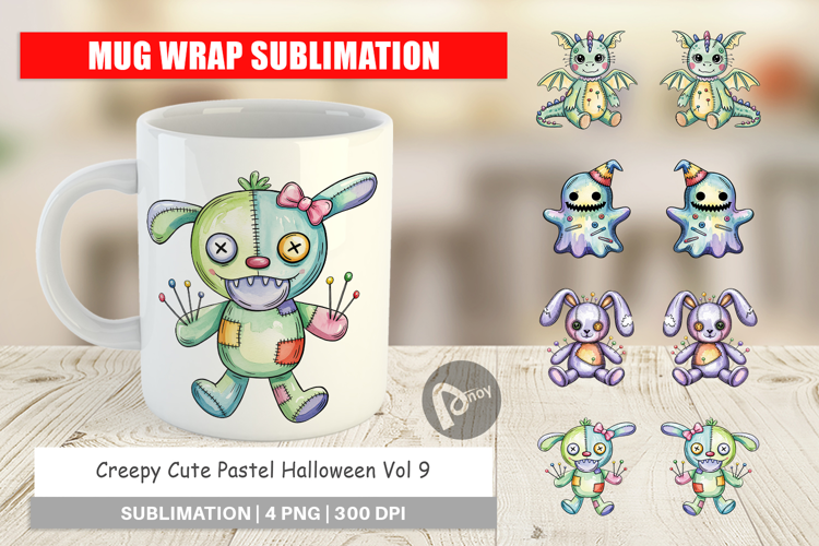 Mug Wrap Creepy Cute Pastel Halloween