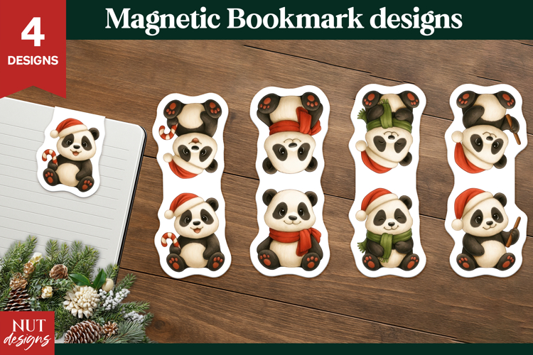 Christmas Bookmark Christmas Panda Magnetic Bookmarks