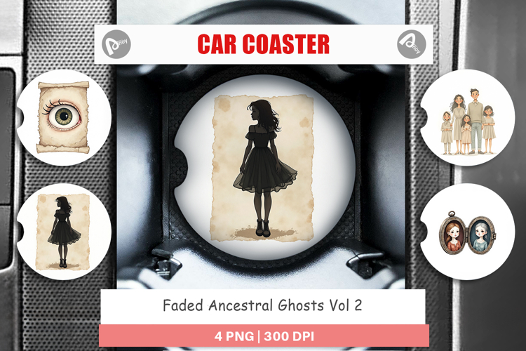 Faded Ghosts Car Coaster