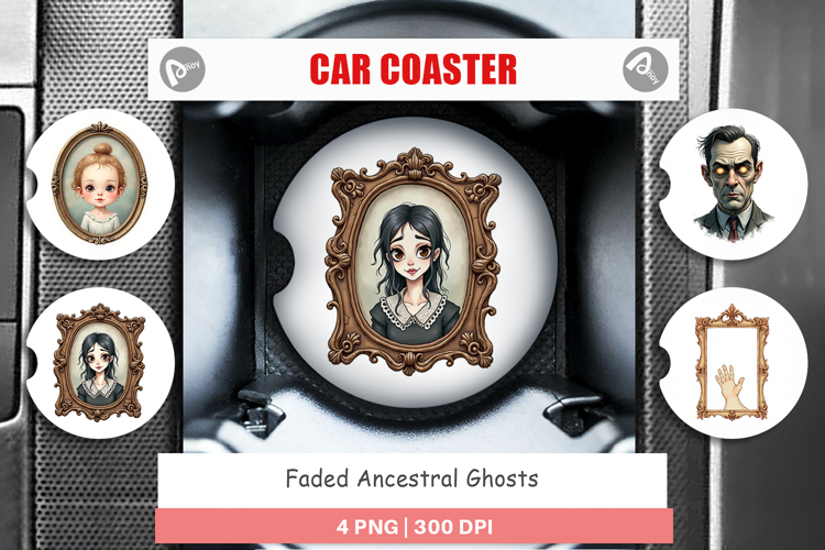 Faded Ghosts Car Coaster