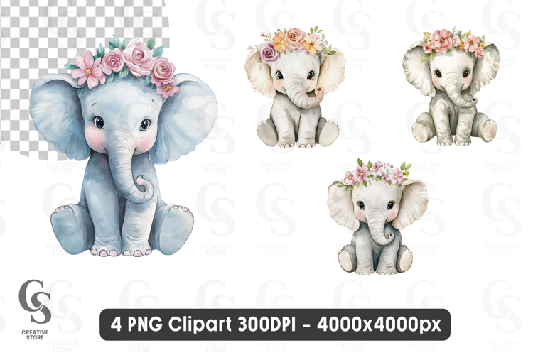 Cute Elephant Clipart Image 2