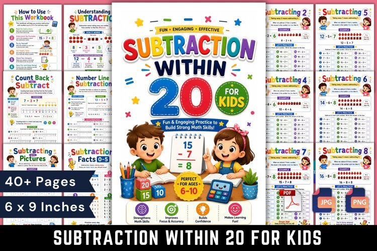 Subtraction Within 20 for Kids example image 1