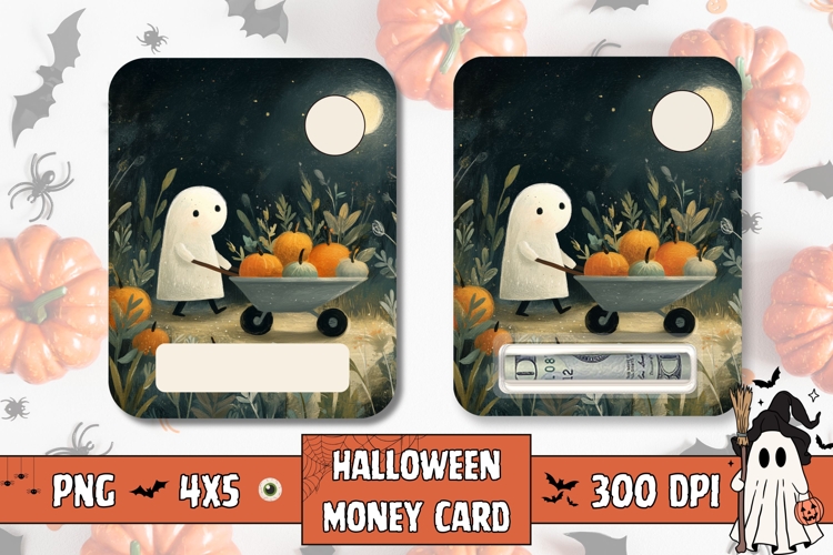 Halloween Ghost Gift Card, Halloween Pumpkins Money Card