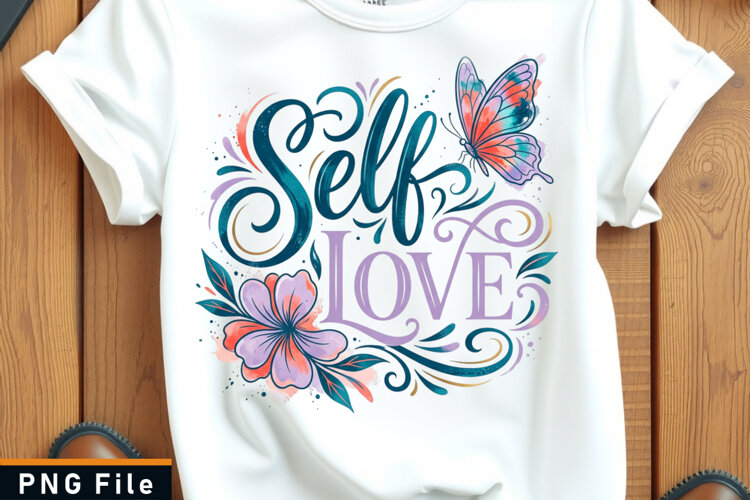 Self love sublimation PNG T Shirt Design example image 1