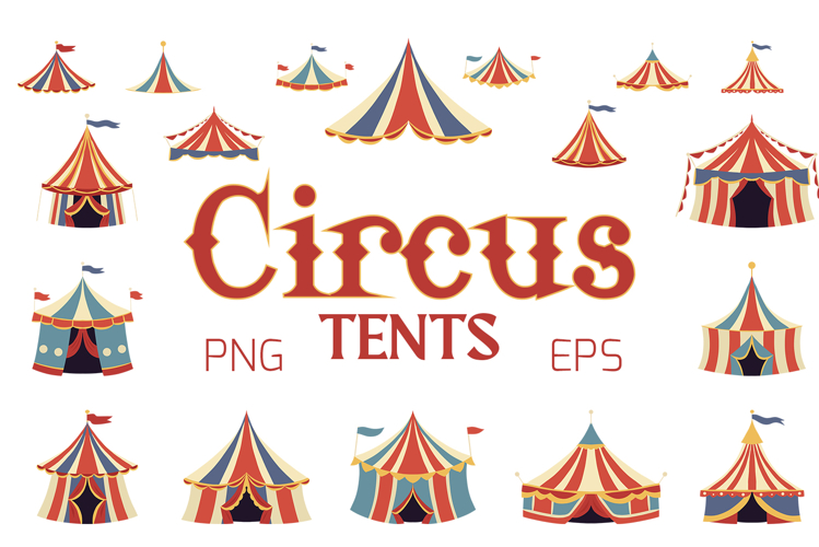 Circus tents cliparts set example image 1