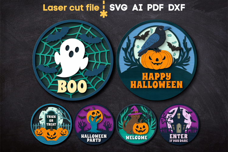 Halloween Bundle SVG laser cut files for Glowforge