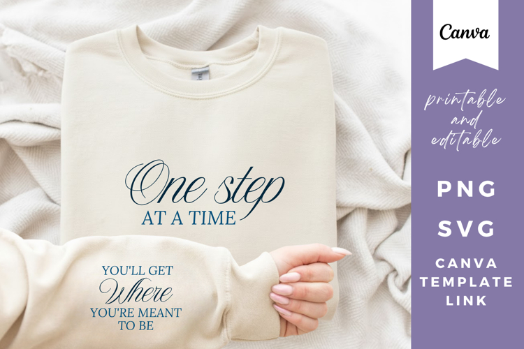 Calming Motivational Quote, SVG, PNG, Canva Template