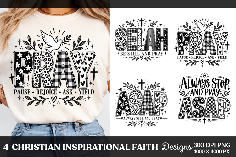 4 Christian Faith Shirt PNG Designs, 4 Faith in Every Season