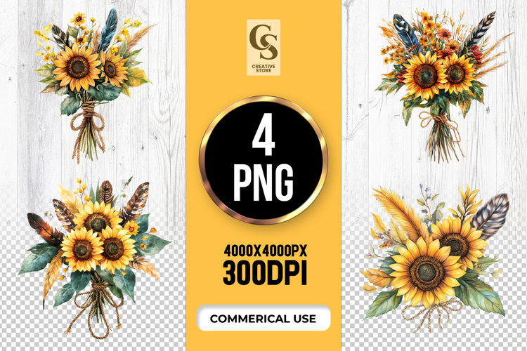 Watercolor Sunflower Clipart Image 14