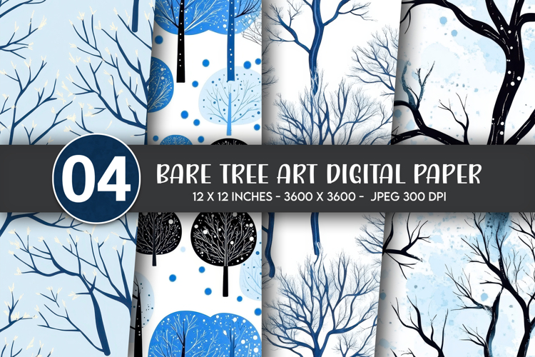 Bare Tree Art Digital Paper