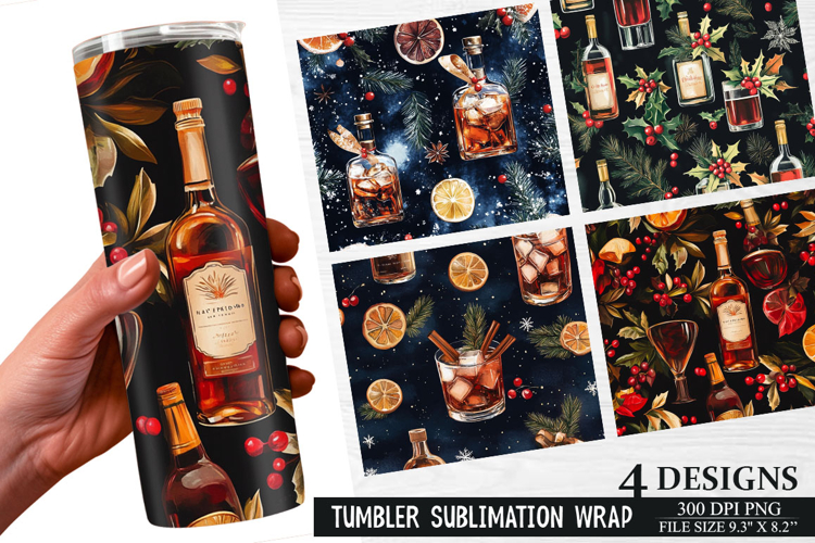 Christmas Wine Tumbler Wrap| Christmas Tumbler Wrap Design