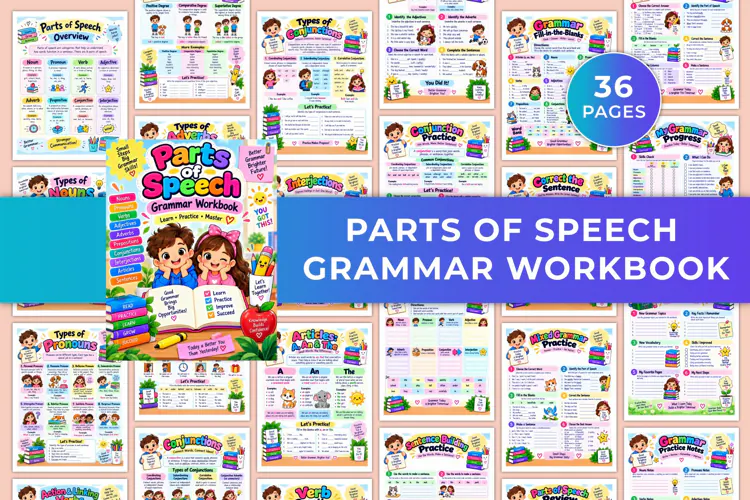 Parts of Speech Grammar Workbook Kdp interiors