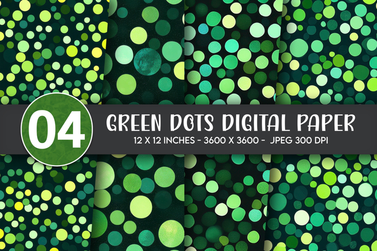 Green Dots Digital Paper