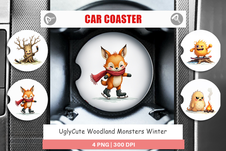 Woodland Monsters Car Coaster