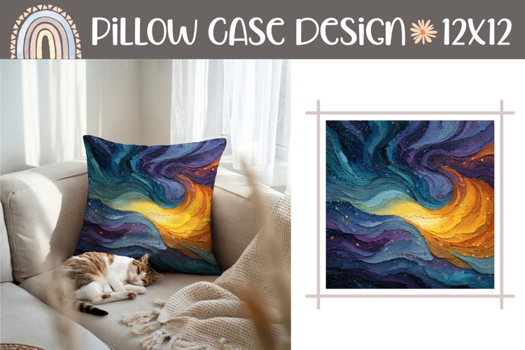 Cosmic Pillow Case, Abstract Pillow Sublimation
