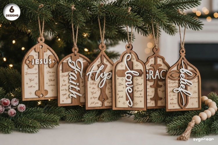 Nativity Ornaments Laser Cut Bundle | Christmas | SVG
