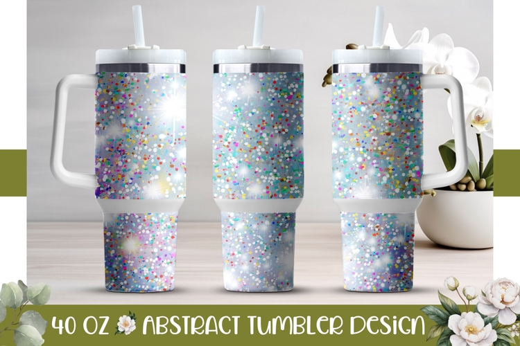 White Tumbler Template, Glitter 40 Oz Tumbler Print