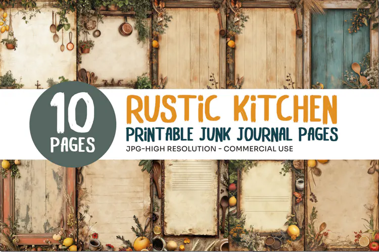 Rustic Kitchen Junk Journal Pages