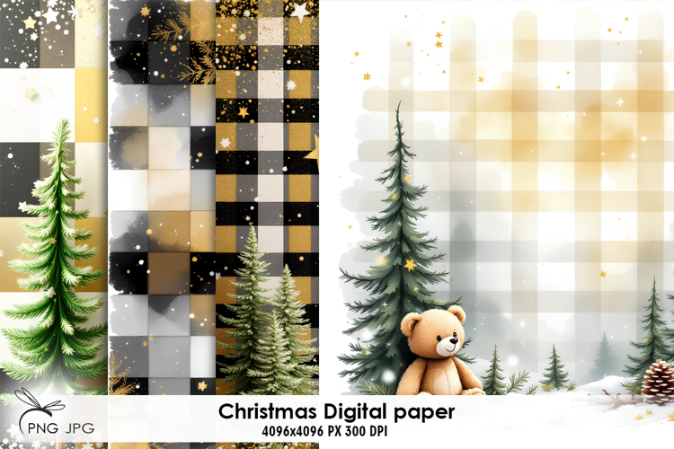 Christmas digital paper, background clipart