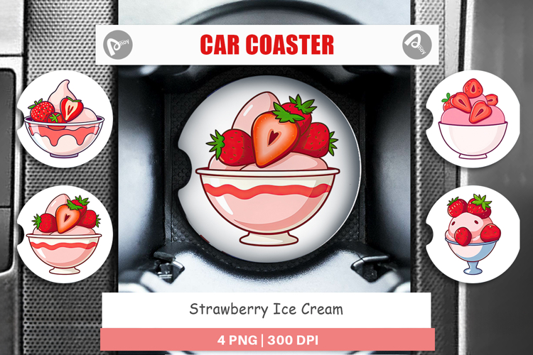 Car Coaster Strawberry Scoop