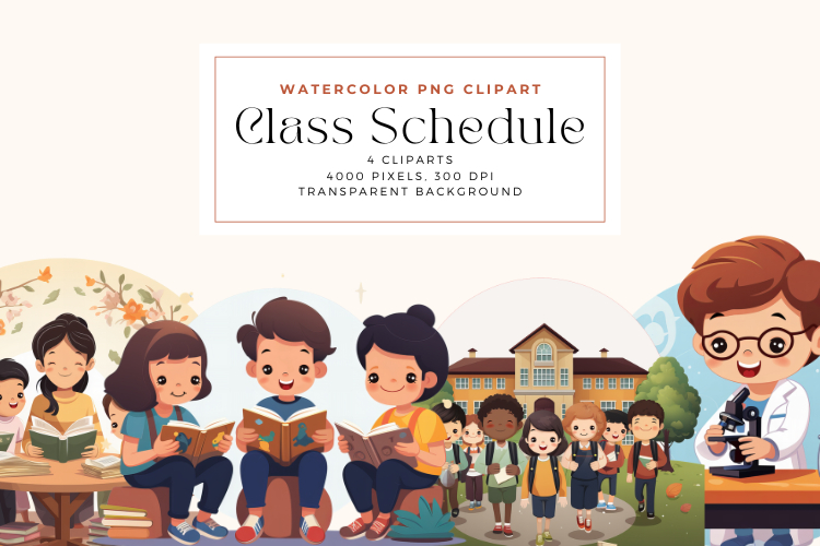 Cute Kids Classroom Schedules Clipart