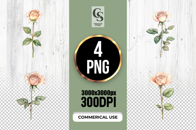  Vintage Rose Clipart Image 3