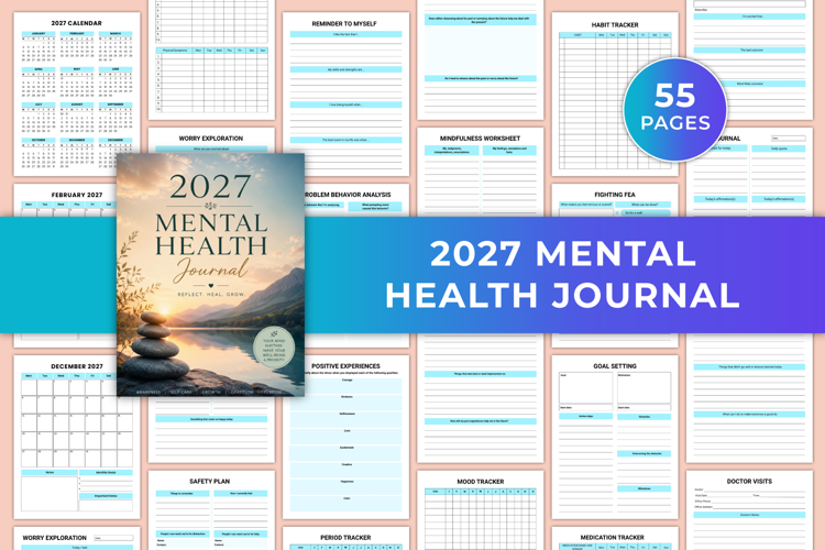 2027 Mental Health Journal | Self-Care Planner, Anxiety