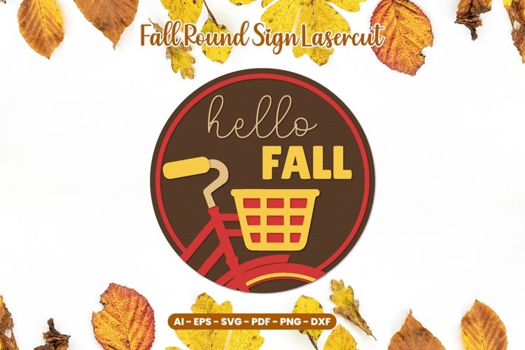 Fall Round Sign Lasercut