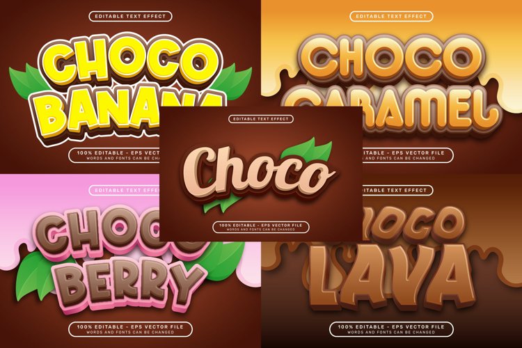 choco 3d text effect and editable text effect
