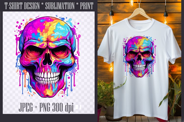 HAPPY Skull Halloween Monsters design PNG/JPEG example image 1