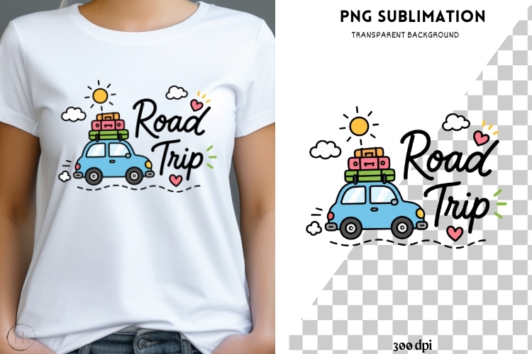 Road Trip PNG | Cute Travel Car Clipart | Vacation Car