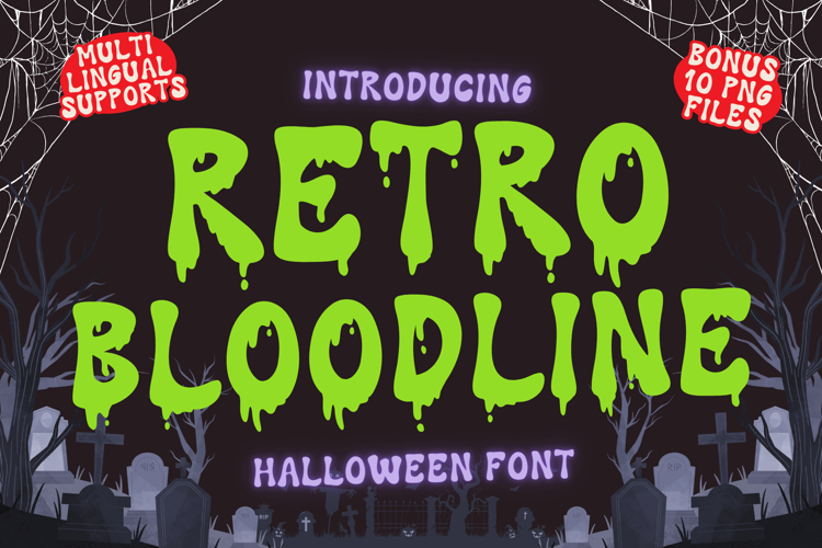 Retro Bloodline is a Halloween display font example image 1