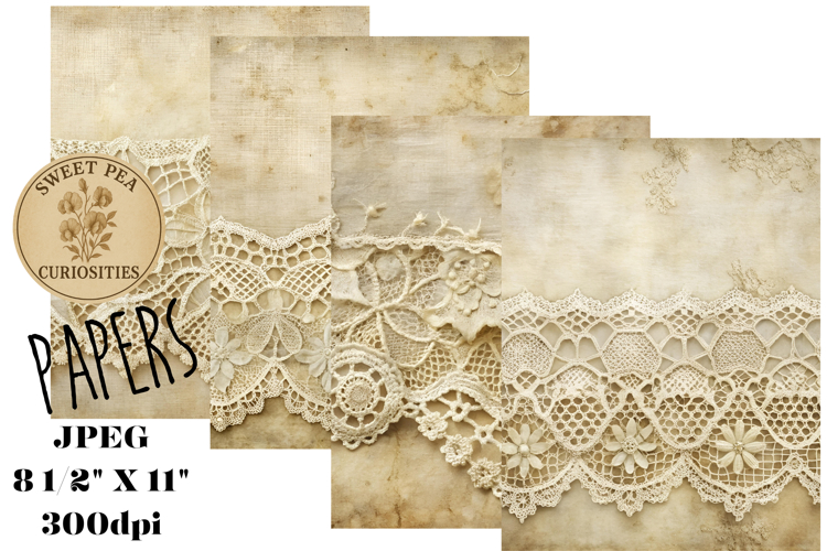 Shabby Chic, Lace, Mixed Media, Papers, Junk Journal