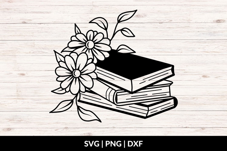 Books And Flowers SVG
