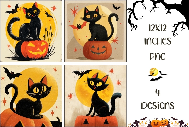 Halloween Pumpkin Backgrounds, Cartoon Halloween Cat PNG