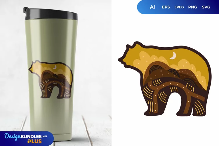 Bear Shape with Nuance for Tumbler Sublimation