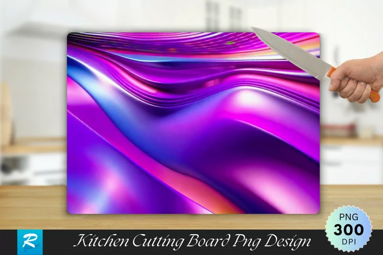 3D Purple Cutting Board Sublimation Design