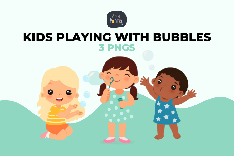 Toddler Moments Collection: Kids Playing with Bubbles