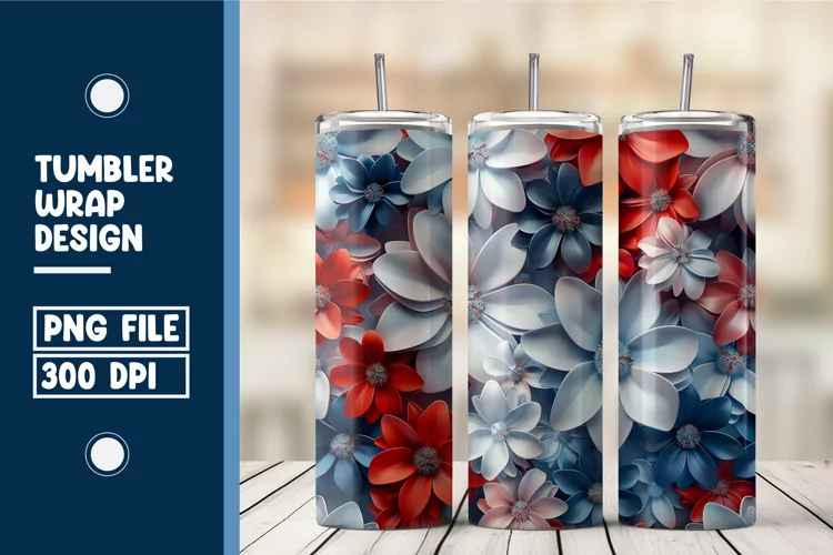 Flower Tumbler Wrap Design