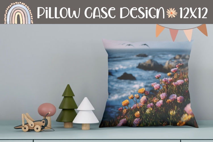 Nature Pillow, Sea Pillow Template, Floral Pillow Design