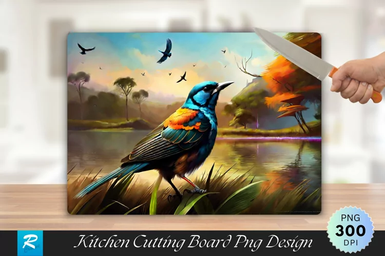 Bird Cutting Board Sublimation Design