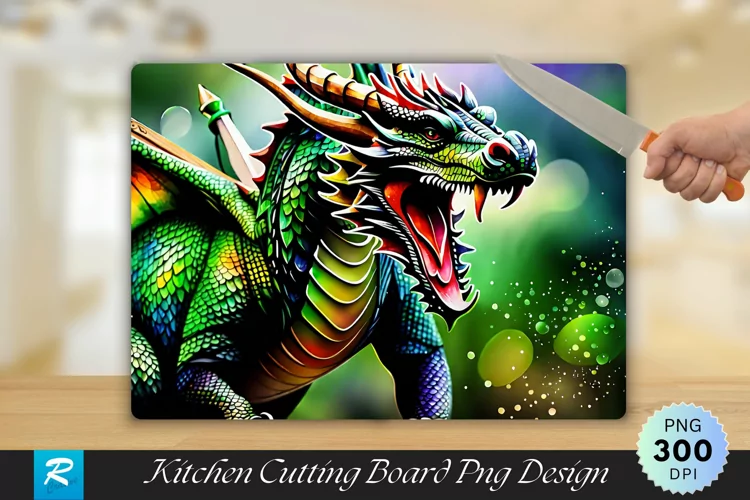 Dragon Cutting Board Sublimation Design
