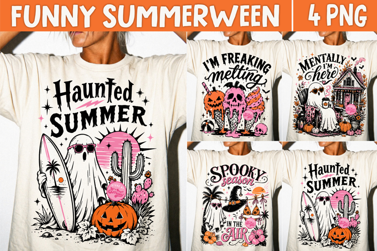 Funny Summerween PNG, Spooky Ghost Summer Sublimation