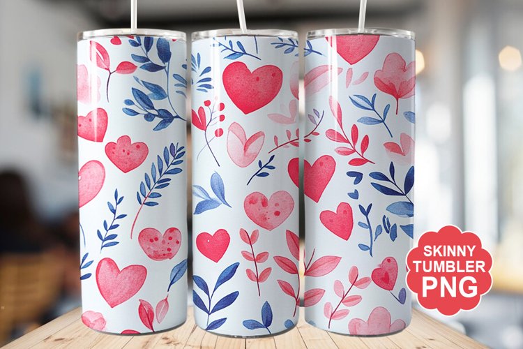 Valentine Pattern Seamless Tumbler | Valentine Tumbler Wrap