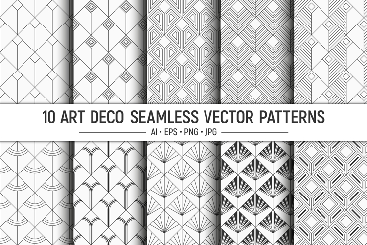 10 Art Deco seamless patterns