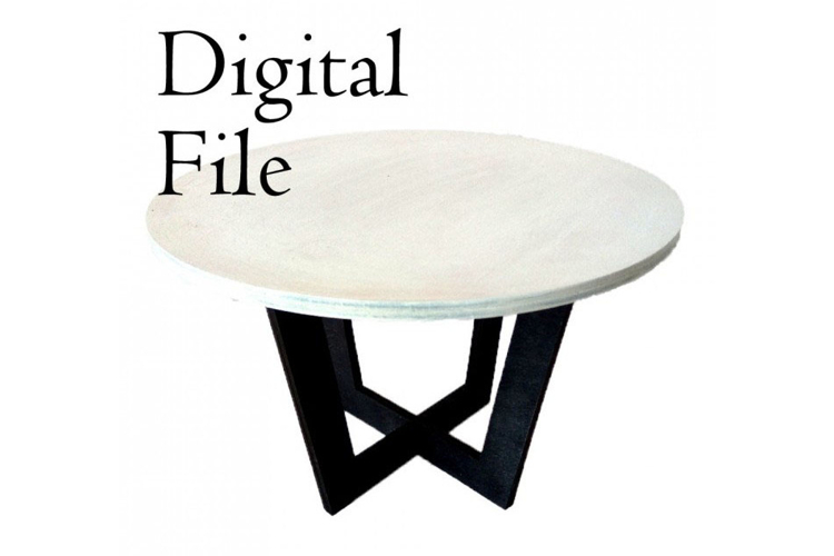 Miniature dollhouse table digital file. Modern 1:4 scale